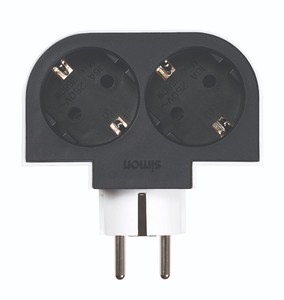 Adaptador giratorio con 2 enchufes, Plug III, 16A 250V (Simon CL610308) - Product Image 2
