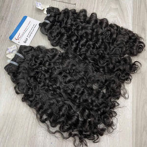 Vente en gros d'usine, cheveux humains vierges de qualité supérieure, cheveux vietnamiens Remy, doux, bouclés birmans, double trame, mèches de cheveux vierges - Product Image 2
