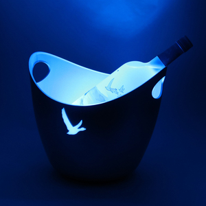 Seau à glace pour champagne plaqué argent avec lumières LED pour KTV et fêtes, marque privée, OEM personnalisé - Product Image 4