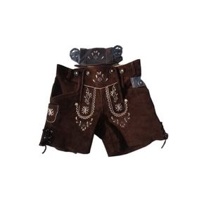 Pantalones Cortos de Cuero Estilo Urbano de 1.1 mm de Grosor, Estilo Bávaro Alemán para el Oktoberfest, Talla XS, Tejido de Malla - Product Image 1