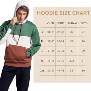 เสื้อฮู้ดสวมหัวขนแกะผู้ชาย, เสื้อสเวตเชิ้ตลำลองมีฮู้ดสีบล็อกขนาดใหญ่มีกระเป๋า - Product Image 5