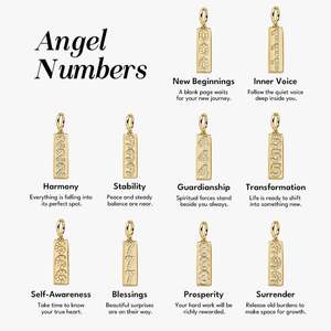Pendentif Jeulia Move My Way Pave Angel Number Charm en zircon plaqué or 18 carats - Product Image 4