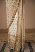 Dernier modèle de sari en soie Georgette de haute qualité, motif papillon, avec broderie et bordure en dentelle découpée multi-travaux, pour fêtes et festivals