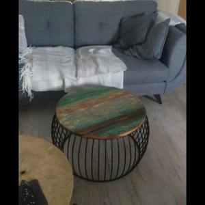 Table basse moderne de luxe en métal et bois, écologique, avec design emboîtable, pour la maison, l'hôtel, le restaurant - Product Image 4