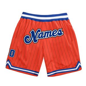 Industrie Direct Engro Sportswear Short de basket-ball personnalisé Orange Noir Pinstripe Royal-White Authentique Basketball Shorts - Product Image 1