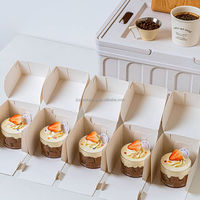 Boîte d'emballage alimentaire personnalisée biodégradable et écologique pour gâteaux et desserts, avec fenêtre transparente pour la livraison, vente en gros