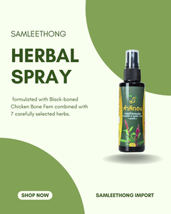 Samleethong สเปรย์สมุนไพรธรรมชาติสูตรทำความเย็นจากเฟิร์นกระดูกไก่สีดำสารสกัดจากพืชช่วยบรรเทาอาการปวดข้อ - Product Image 5