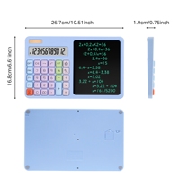 Bloc d'écriture LCD en plastique ABS à 12 chiffres en vente en gros Nouvelle tablette de dessin électronique Bloc-notes et calculatrice Tablette d'écriture LCD
