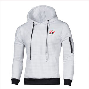 Sweats à capuche pour hommes Sweatshirts à capuche Slim-fit Pull à fermeture éclair latérale pour homme Pull à capuche à carreaux Sweat-shirt décontracté vêtements d'hiver pour la coutume - Product Image 1