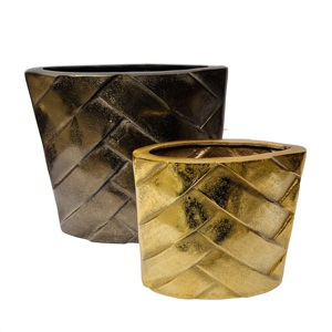 แจกันอลูมิเนียมลายนูนสำหรับตกแต่งโต๊ะแจกันตั้งพื้นทำจากโลหะทองแดงสีทองดีไซน์ล่าสุดอินเดีย - Product Image 3