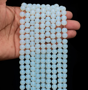 Perles de pierre, perles d'opale, collier de pierres, bijoux en pierre, pierres précieuses lisses, collier de guérison, cristal naturel, grossiste - Product Image 5