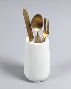 Porte-couverts rond en marbre au design attrayant à vendre, porte-couverts pour la maison, l'hôtel, vente en gros d'usine, porte-cuillères en marbre - Product Image 1