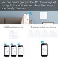 Interrupteur mural intelligent de haute qualité, sans neutre requis, compatible Alexa Google Home, panneau de commande tactile Wi-Fi pour éclairage PST-TY-E2