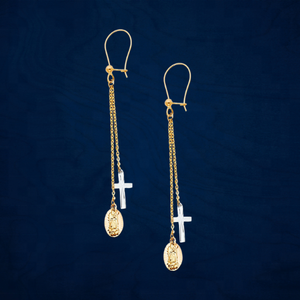 High Quality Two-Tone Plated Mother Mary Earrings Beautiful Classic Style Fashionable <b>Wedding</b> Engagement Jewelry for Women <b>Gift</b> - Product Image 4