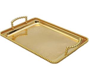 Bandeja de Metal de acero dorado, vajilla elegante y única, decoración moderna y grande, nueva y elegante - Product Image 1