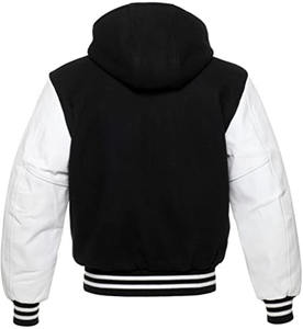 2025 Letterman vestes Original Varsity laine et cuir à capuche col montant toile 10 équipe couleurs XXS à 6XL - Product Image 3