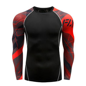 Rashguard haut tendance OEM ODM Rash Guard hommes Sublimation imprimé Spandex Bjj Rash Guard Gym Rashguard Compression chemises MMA - Product Image 3