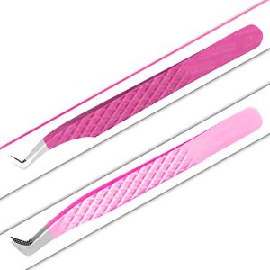 Pinzas de pestañas de acero inoxidable de alta calidad OEM Extensiones de pestañas postizas curvas rectas con pinzas de extensión de pestañas de Punta puntiaguda - Product Image 4