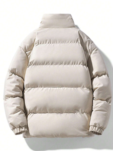 Veste matelassée de haute qualité pour hommes, blouson aviateur décontracté pour l'hiver sur pied en tissu Softshell imperméable, couleur unie, taille adulte - Product Image 2