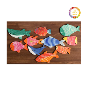 Pescado de madera rústico hecho a mano escultura de Vietnam para restaurantes tiendas de recuerdos y decoraciones de resort de playa - Product Image 4