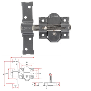 Serratura b-5, chiave e pulsante, perno da 143 mm, cilindro rotondo da 50 mm - Product Image 2