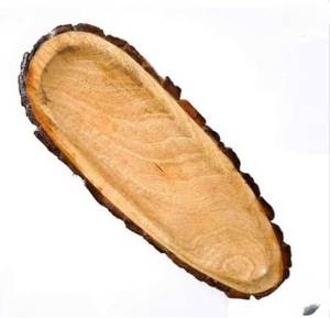 Juego de bandejas de servir de madera ecológicas con tazón, juego de servidores de ensalada con diseño impreso en esmalte, vajilla, juego de decoración para el hogar al mejor precio - Product Image 3