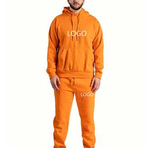 ชุดเสื้อฮู้ดดี้และกางเกงวอร์มผ้าฝ้าย 100% แบบซิป ดีไซน์ลายปักสำหรับฤดูหนาว ชุดออกกำลังกายสำหรับผู้ชาย สามารถสั่งทำโลโก้ได้ - Product Image 6