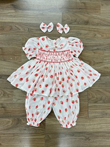 Bebé niñas Rosa punto suizo calabaza fruncido traje verano lindo Niño Burbuja mameluco con Hermanos a juego algodón - Product Image 4