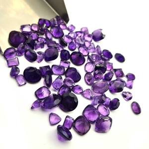อเมทิสต์ธรรมชาติผสมรูปร่างและขนาดตัดพลอยหลวม100ชิ้นอัญมณีจำนวนมากสำหรับการทำเครื่องประดับหินคุณภาพสูง2-10มม. - Product Image 4