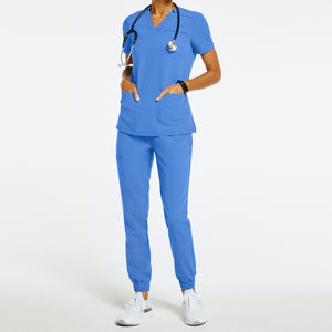 Uniforme d'hôpital extensible doux de qualité supérieure, blouses médicales extensibles, uniformes de soins de santé personnalisés, pantalons larges évasés, ensembles d'uniformes de blouses - Product Image 4