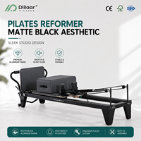 Peralatan Fitness Portabel yang Dapat Disesuaikan, Mega Pro Pilates Aluminium Hitam Besar untuk Peralatan Gym, Pilates Reformers Superformer Body