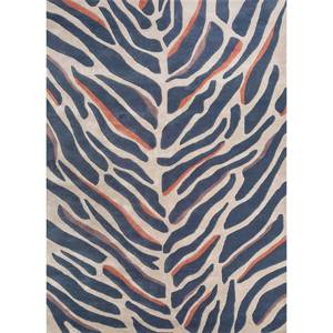 Alfombra Rectangular de Lana y Viscosa Azul con Diseño Animal, Tejida a Mano, para el Hogar, Pasillo, Modelo Tnq-1529, para Sala de Estar - Product Image 1