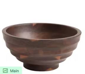 Tazón de Madera Maciza Hecho a Mano con Acabado Natural Liso, Diseño Duradero, Perfecto para Servir Aperitivos, Frutas y Decoración de Mesa - Product Image 2