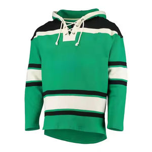 Custom Unique <b>Hoodie</b> Hockey <b>Hoodie</b> 100% Cotton Tackle Twill Team Ice Hockey Jersey with Hood Lace up Hockey Jersey - Product Image 3