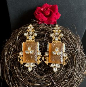 Pendientes tradicionales indios de lujo para mujer, joyería de moda chapada en oro elegante para bodas y otras ocasiones especiales - Product Image 6