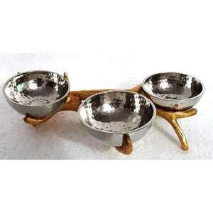 Plato de fruta de Metal superventas, nuevo diseño de hoja para fiestas, decoraciones de boda, acabado de tamaño personalizado, pulido ecológico - Product Image 4