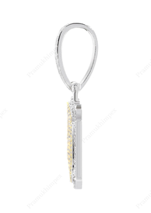 จี้เพชรทรงกลม VVS Moissanite สีเงิน925สีม่วงอ่อนเคลือบสีเหลืองทองแบบสองสีเครื่องประดับห้อยคอแบบฮิปฮอปสุดคูลตามสั่ง - Product Image 3