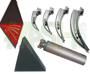 Laringoscopio LED Macintosh de 4 hojas, Manual, mango medio convencional, aparato de examen de agudeza visual de acero inoxidable ENT - Product Image 1