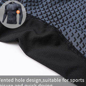 Maillots de compression personnalisés en polyester et élasthanne, teinture unie, manches longues, noirs, service OEM pour adultes, UPF50+ - Product Image 5