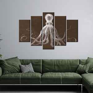 Cadeau en toile Lord Bodner : Art mural imprimé sur le thème des animaux sous-marins, lot de 5 : Toile encadrée - Product Image 1