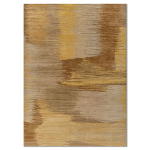 Alfombras de Lana Anudadas a Mano Kavi Gold - Colección Afterglow, Diseño Abstracto Grande para Adolescentes, para Sala de Estar, Dormitorio, Pasillo - EPRM-07 - Product Image 1
