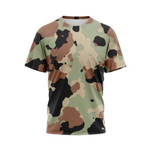 Camiseta de media manga de peso pesado cuadrado de gran tamaño con estampado completo personalizado Real Tree Palm Tree Camo Hunting Jungle Print Men's Ringer - Product Image 1