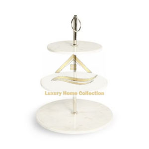 Soporte de pastel de Decoración de mesa de hoteles y restaurantes de diseño Simple y clásico con tapa redonda de mármol y piedra blanca sólida completa - Product Image 4