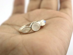 Rainbow Moonstone Marquise 925 Sterling <b>Silver</b> Handmade <b>Stacking</b> For Women - Product Image 6
