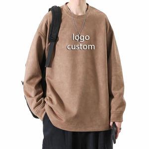 เสื้อสเวตเตอร์คอกลมผ้าฝ้ายสำหรับผู้ชายเสื้อสเวตเตอร์แบบสวมหัวมีเทคนิคปักตามสั่งแนวสตรีท - Product Image 3