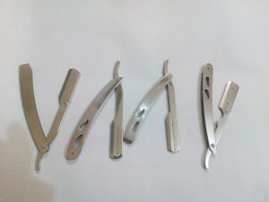 มีดโกนหนวดแบบใบมีดตรงสำหรับผู้ชายที่โกนหนวดแบบใบมีดเดี่ยวพร้อมด้ามจับสแตนเลสน้ำหนักเบา55ก. แบบใช้แล้วทิ้งสำหรับร่างกาย/ใบหน้า - Product Image 4