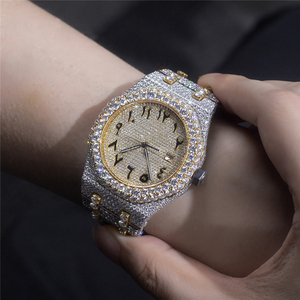 EGL Certified 32 Ct VVS1 Moissanite Diamond Automatic Hip Hop Style Glass Dial Handcrafted Mechanical <b>Watches</b> Refined Iced Gift - Product Image 3