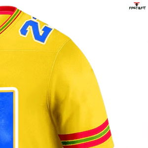 Venta al por mayor sublimación impresa último diseño 100% tela de poliéster de manga corta que absorbe la humedad personalizable fútbol americano - Product Image 5