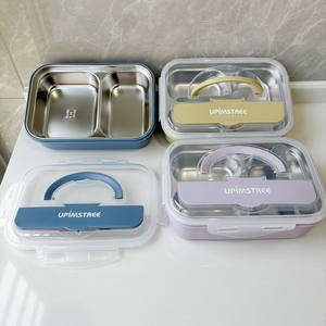 MM热卖大容量2格饭盒带勺子304不锈钢饭盒套装 - Product Image 1