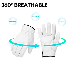 Guantes de Trabajo Unisex de Cuero Vacuno para Protección de Manos, Construcción, Conducción, Carreras, Mantenimiento General, Guantes de Trabajo - Product Image 4